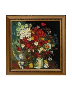 Набор для вышивания Ваза с маками, васильками и хризантемами / 1591 Риолис