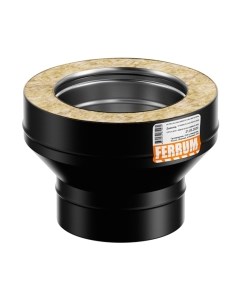 Переходник для труб Ferrum 430/0.8 мм + нерж / эмаль /600° черный Ф150x210 / f6127