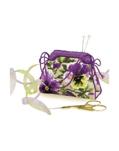 Набор для вышивания Игольница-сумочка Анютины глазки / 1039 Риолис