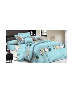 Комплект постельного белья Котейки Бязь 2сп Евро / КТ Пф1779-1/220(120) Luxsonia