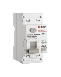 Дифференциальный автомат EKF PROxima ВД-100N (S) 2п 63А 100мА AC 6кА / E1026MS63100 Ekf