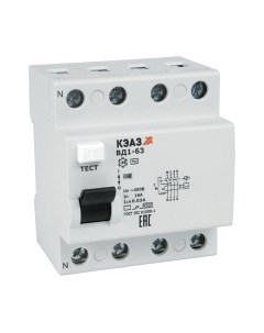 Устройство защитного отключения КЭАЗ ВД1-63 4п 40А 30мА тип AC 4240 УХЛ4 / 221949 Кэаз