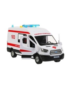 Автомобиль игрушечный Технопарк Ford Transit Скорая / TRANSITVAN-22PLAMB-WH