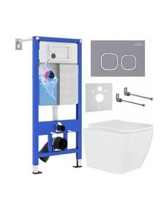 Унитаз подвесной с инсталляцией Roxen StounFix Dual Fresh 966383