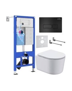 Унитаз подвесной с инсталляцией Roxen StounFix Dual Fresh 921358