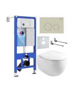 Унитаз подвесной с инсталляцией Roxen StounFix Dual Fresh 966284