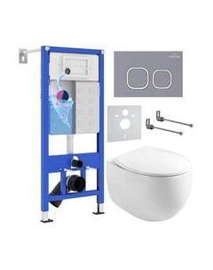 Унитаз подвесной с инсталляцией Roxen StounFix Dual Fresh 966436