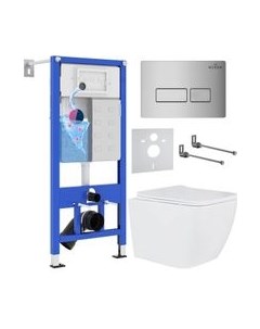 Унитаз подвесной с инсталляцией Roxen StounFix Dual Fresh 592045