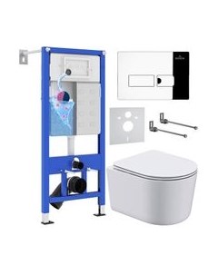 Унитаз подвесной с инсталляцией Roxen StounFix Dual Fresh 932469