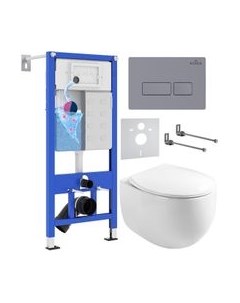 Унитаз подвесной с инсталляцией Roxen StounFix Dual Fresh 966842