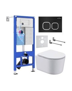 Унитаз подвесной с инсталляцией Roxen StounFix Dual Fresh 917914