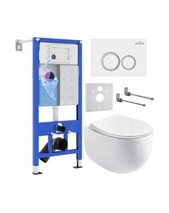 Унитаз подвесной с инсталляцией Roxen StounFix Dual Fresh 964008