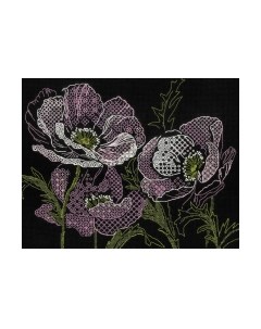 Набор для вышивания Кружевные маки / 1991 Риолис