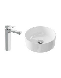 Умывальник со смесителем Crea 38 / UM-CRE38/1-oc-R + 63043 Cersanit