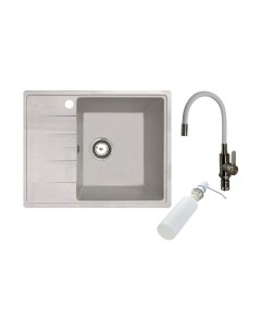 Мойка кухонная со смесителем Mila R + смеситель W74004-3 + дозатор L405H Белэворс