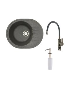 Мойка кухонная со смесителем New Lux L + смеситель W74004-9 + дозатор L405-1 Белэворс