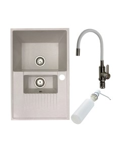 Мойка кухонная со смесителем Forma L + смеситель W74004-3 + дозатор L405H Белэворс