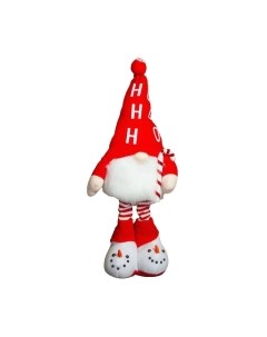 Фигура под елку GrandSiti Гном в красном колпаке и ботиночках со снеговичками / HM2867-53 Grandsiti