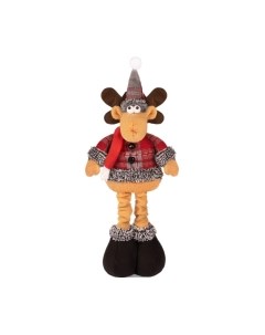 Фигура под елку GrandSiti Олень в клетчатой куртке, шарфе и клетчатом колпаке / HM2874-53 Grandsiti