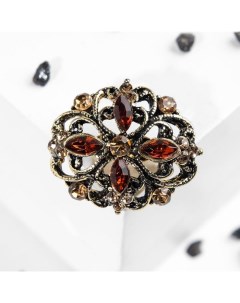 Брошь «Императрица», коричневая в чернёном золоте Qf