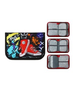 Пенал школьный, 3 секции, 14×21×4 см «Кеды» Calligrata