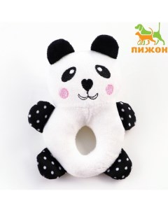 Игрушка пищащая Мягкая для собак пончик с животными «Панда», 17 см Пижон