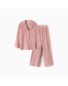 Пижама женская (рубашка, брюки) Plushy, размер 40-42, розовая Kaftan