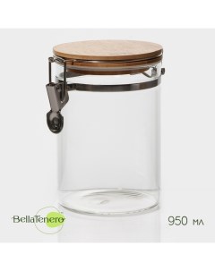 Банка для сыпучих «Эко», 950 мл, 10×15 см, с бугельным замком, стекло, прозрачная Bellatenero