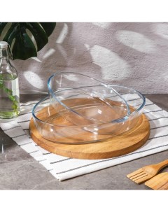 Набор форм для запекания и выпечки «Фуэго», 1.5/3 л, 2 шт., жаропрочное стекло Доляна