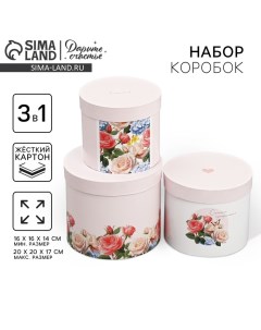 Набор коробок 3 в 1, упаковка подарочная, «Самой прекрасной», 16 х 16 х 14‒20 х 20 х 17 см Дарите счастье