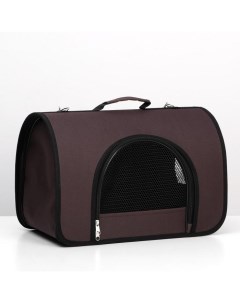 Сумка - переноска для животных, 2 входа, 40×25×28 см, коричневая Пижон