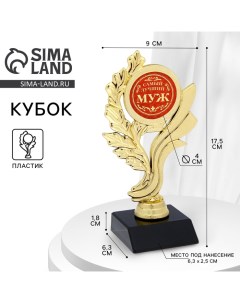 Кубок «Самый лучший муж», наградная фигура, золото, пластик, 17.5 см Сима-ленд