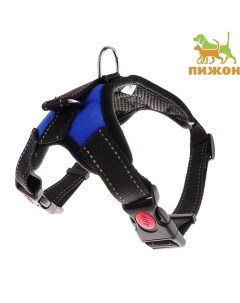 Шлейка К7 мягкая светоотражающая, размер XL, ОГ 74-92 см, вес 28-47.5 кг, синяя Пижон