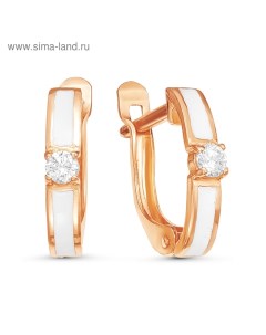 Серьги минимал «Классика», розовое золочение, белые Красная пресня