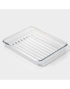 Форма для запекания и выпечки, 3 л, 34.5×28.5×4.6 см, жаропрочное стекло, прозрачная Доляна