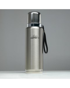 Термос «Путешествие», 1 л, с кружкой и ситечком, сохраняет тепло 48 ч, нержавеющая сталь, серебристый Мастер к