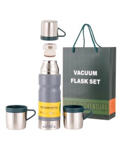 Набор «»: термос 680 мл и 3 кружки, сохраняет тепло 12 ч, серый Мастер к