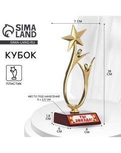 Кубок «Ты звезда», наградная фигура, золото, пластик, 18 см Сима-ленд