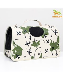 Сумка-переноска каркасная "Самолеты", размер M, 40 х 21 х 27 см Пижон