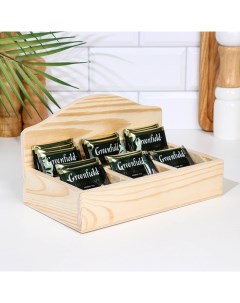 Подставка для чайных пакетиков, 6 отсеков, заготовка для творчества, 23.5×14×5 см Дарим красиво
