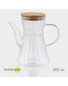 Заварочный чайник «Эко. Восток», 800 мл, 18×11.5×17 см, с бамбуковой крышкой, стекло Bellatenero