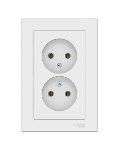 Розетка двойная SE ATLASDESIGN, 16 А, 250 В, встраиваемая, без з/к, IP20, белая, ATN000120 Schneider electric
