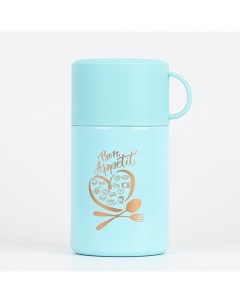 Термос для еды, 550 мл, 17×11 см, нержавеющая сталь, голубой Мастер к