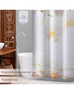 Штора для ванной «Орхидея над водой», 180×180 см Доляна