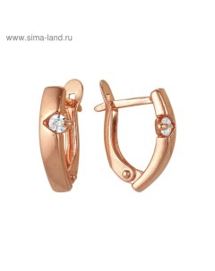 Серьги «Классика» со вставкой, позолота Красная пресня