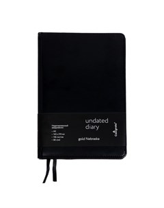 Ежедневник НЕдатированный А5, 136 листов в линейку, кожзам «Небраска», золотой срез, чёрный Calligrata
