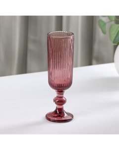 Бокал для шампанского «Грани», 150 мл, 8×14,5 см, стекло, сиреневый Magistro