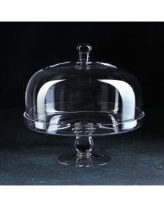 Подставка для торта на ножке со стеклянной крышкой «Лакомство», 28×28 см Magistro