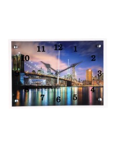 Часы-картина настенные, интерьерные «Ночной город и архитектура», бесшумные, 25×35 см Сюжет