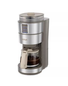 Кофемашина Kitfort КТ-7204, капельная, 1000 Вт. 1.38 л, серебристый